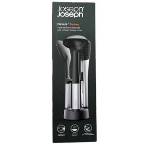 Joseph Joseph Elevate Fusion 3pc Silicone Utensil Set with Stand Stainless Steel